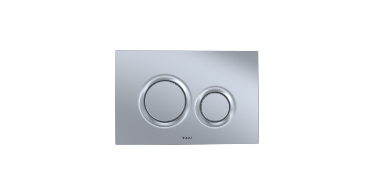 TOTO DuoFit Dual-Button Push Plate, Matte Silver