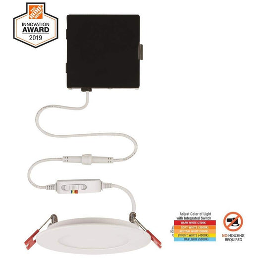 Commercial Electric Premium Series 4 in. LED Ultraslim Canless Recessed Light, Adjustable CCT