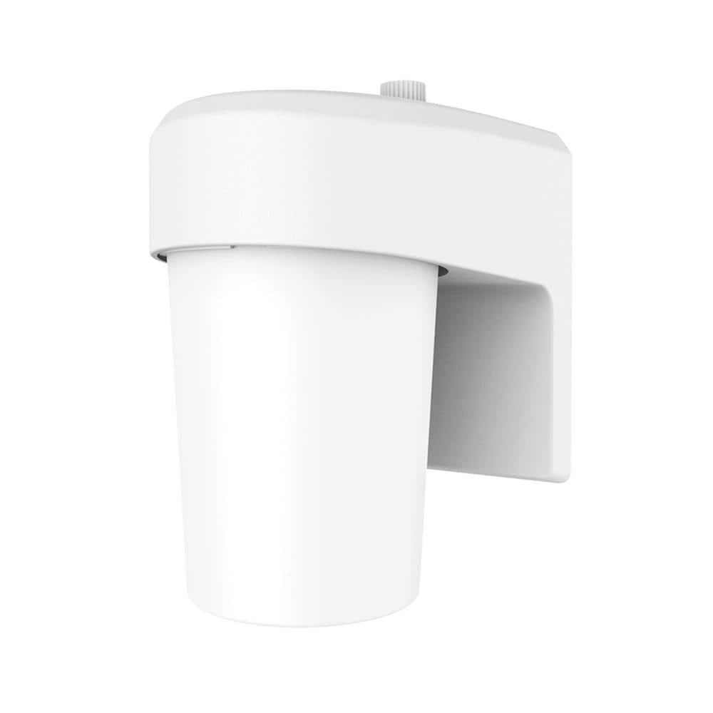 Commercial Electric 60W Equivalent Integrated LED Jelly Jar White Outdoor Area Light, 4000K