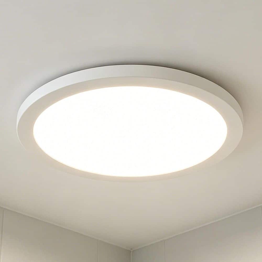 11.8 in. 24-Watt White Integrated LED Flush Mount Ceiling Light