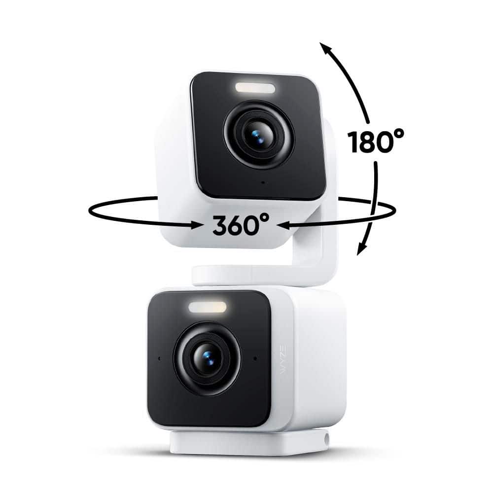 Wyze Pan Cam Duo Indoor/Outdoor Plug-in 2K Security Camera with Pan/Tilt/Zoom & Spotlight